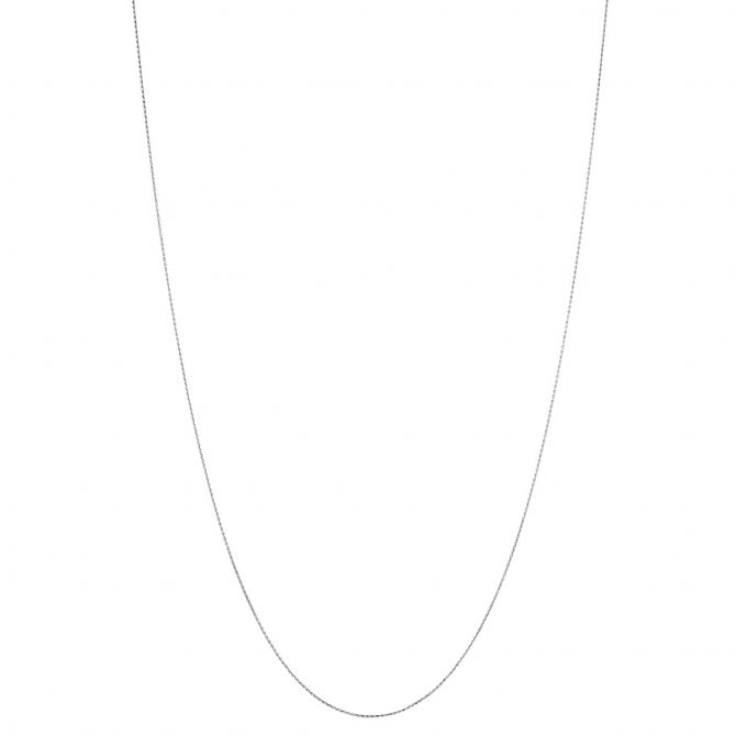 White Gold 0.85 mm Diamond-Cut Wheat Chain, 24"